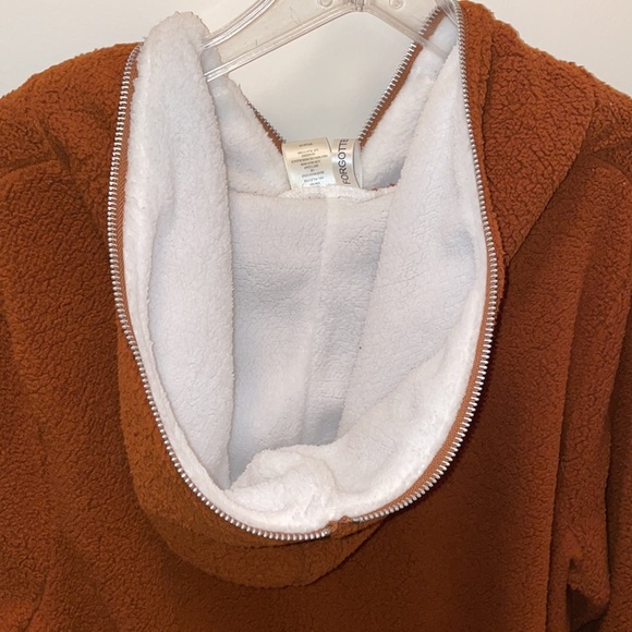 NWT Forgotten Grace by Nordstrom Faux Shearling Hooded Zip Front Cardigan Jacket - Picture 6 of 7